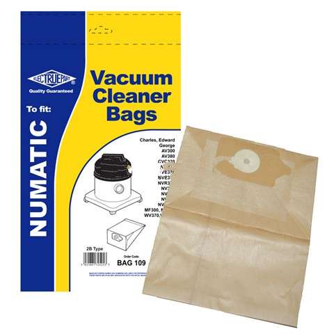Replacement Vacuum Cleaner Bag For Numatic NVR370 Pack of 5
